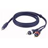 Cavo DAP AUDIO FL30150
Connettore 1: jack 3.5mm Maschio Stereo,
Connettore 2: 2x RCA Maschio
Lunghezza:1,5 m.
